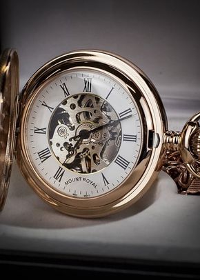 Mount Royal Rose Gold Half Hunter Skeleton Pocket Watch, 1307