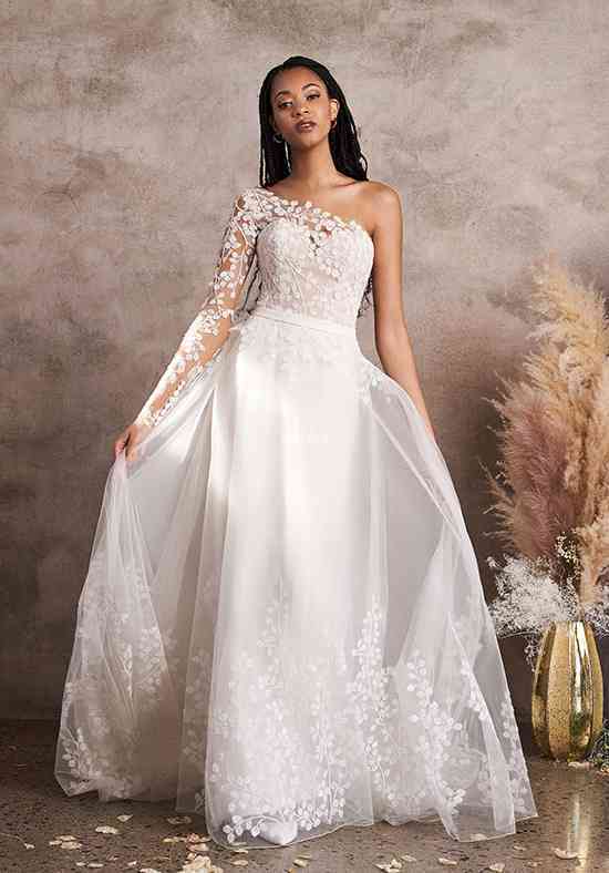 Hwd125 Bridal Tail New Fashion Lace One Shoulder Long Sleeve Wedding Dress  - China Wedding Dress and Wedding Gown price | Made-in-China.com