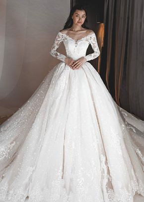 2 in 1 Lace Wedding Dress OB7962 with Detachable Skirt, Olivia Bottega