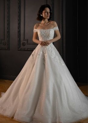 Floral Lace Tulle Wedding Dress Yoki with Detachable Straps, Olivia Bottega