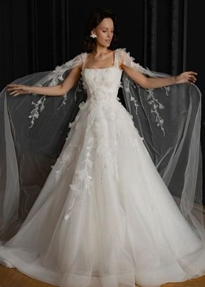 Floral Lace Wedding Dress Chyanne with Detachable Wings, 1312