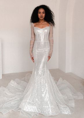 Glitter Wedding Dress Addison with Long Sleeves, 1312