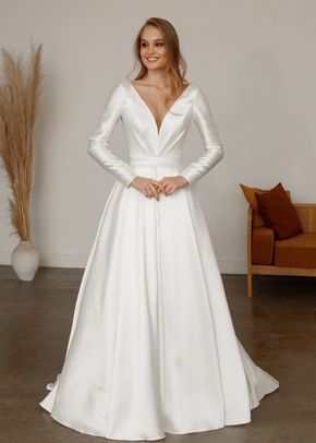 Mikado Wedding Dress Ester with Long Sleeves, Olivia Bottega