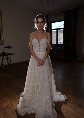 Shiny A-line Wedding Dress Coral, Olivia Bottega