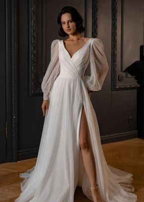 Sparkly Wedding Dress Inger With Leg Slit, Olivia Bottega
