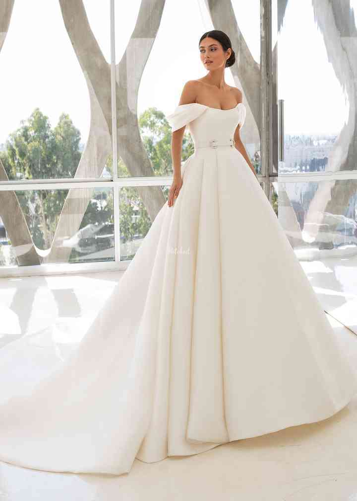 off shoulder wedding gowns