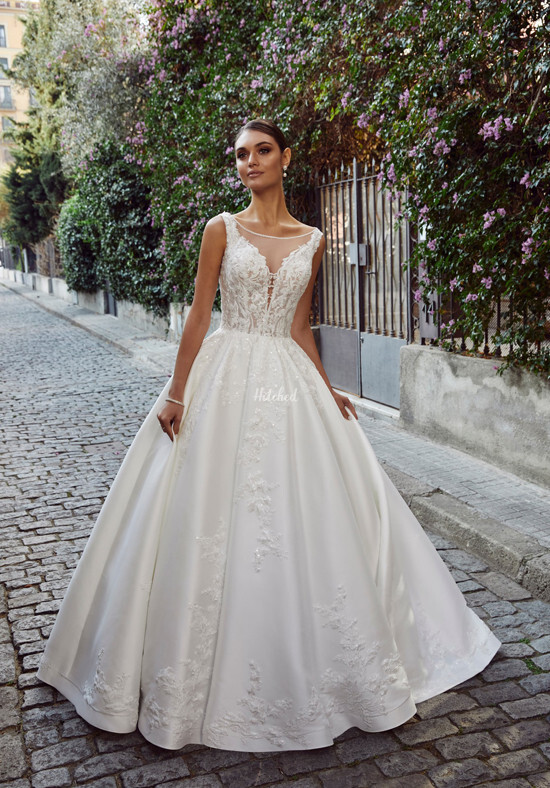 Sabrina cut shop wedding gown