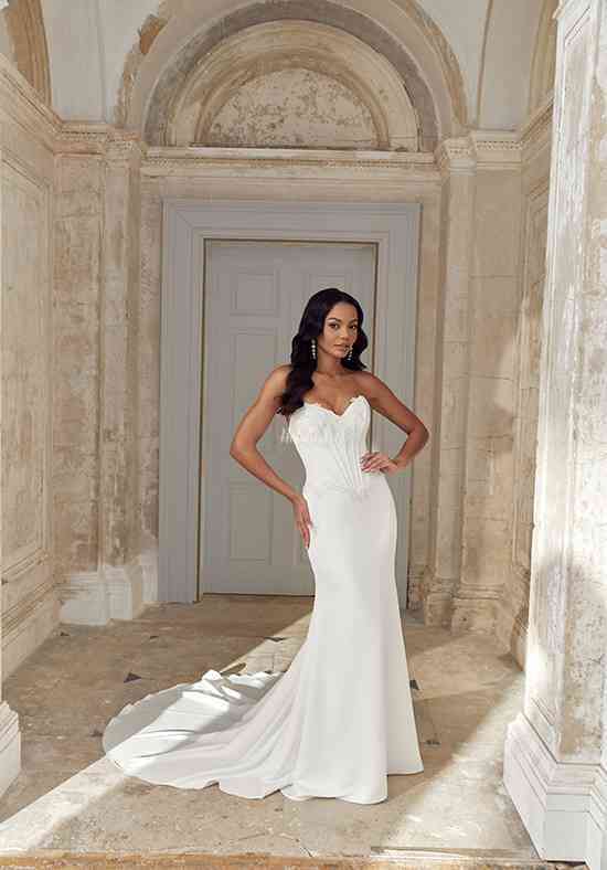 chinese dress ladies A-Line Wedding Dress,Satin Modest Wedding Dress,WD00328, US6 / Champagne main image 1