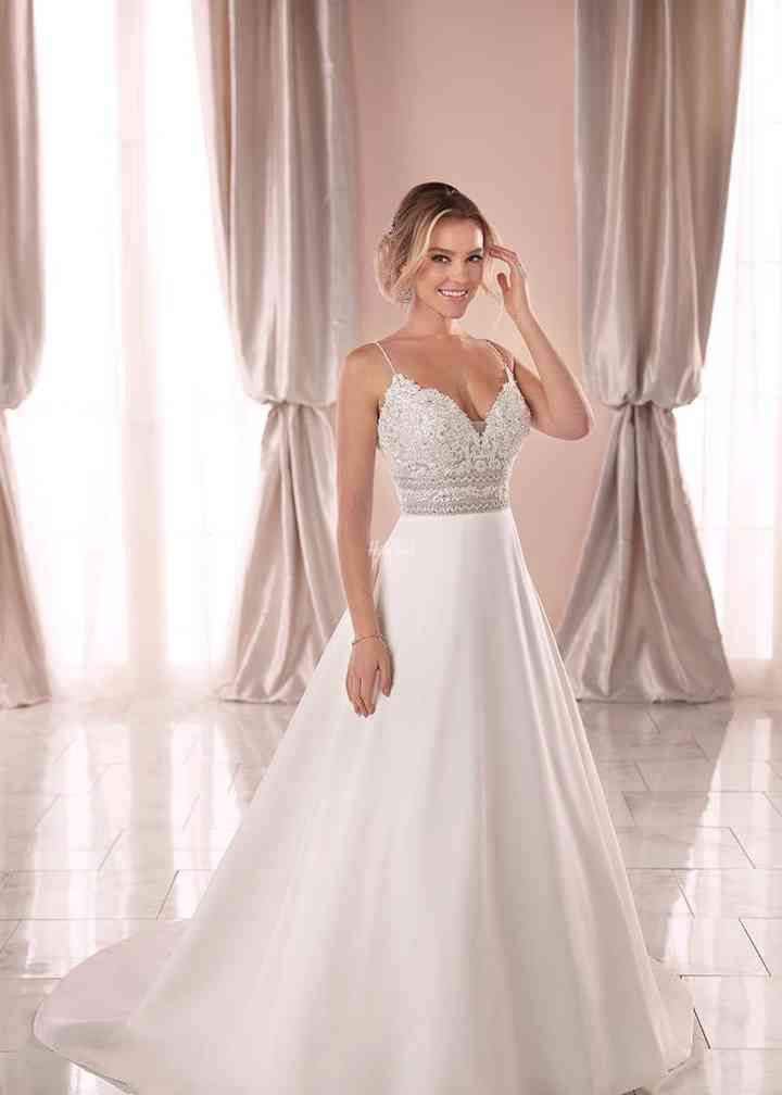 silk long wedding dress