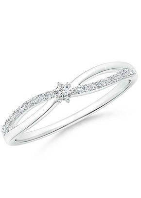 Prong Set Round Diamond Split Shank Promise Ring, 1337