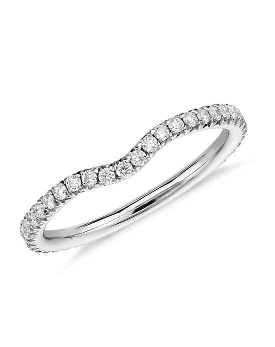 Blue Nile Studio Petite Crown Curved Diamond Ring in Platinum (1/3 ct. tw.)