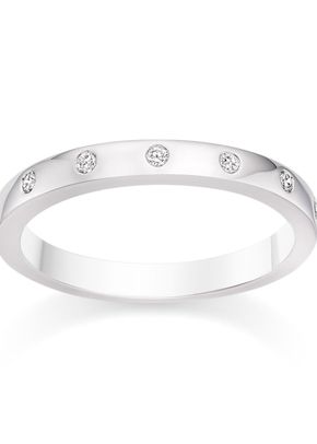 D Shaped Diamond Wedding Ring in Platinum, 1093