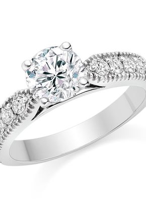 Round Cut 0.87 Carat Side Stones Engagement Ring in Platinum, 1093