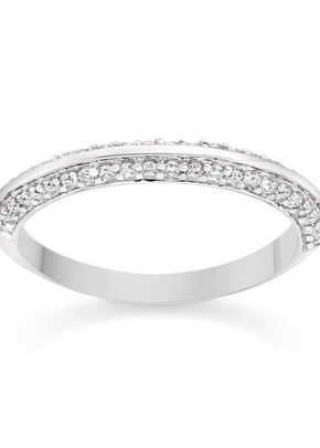 Two Sided Pave Set Diamond Wedding Ring 18k White Gold, 1093