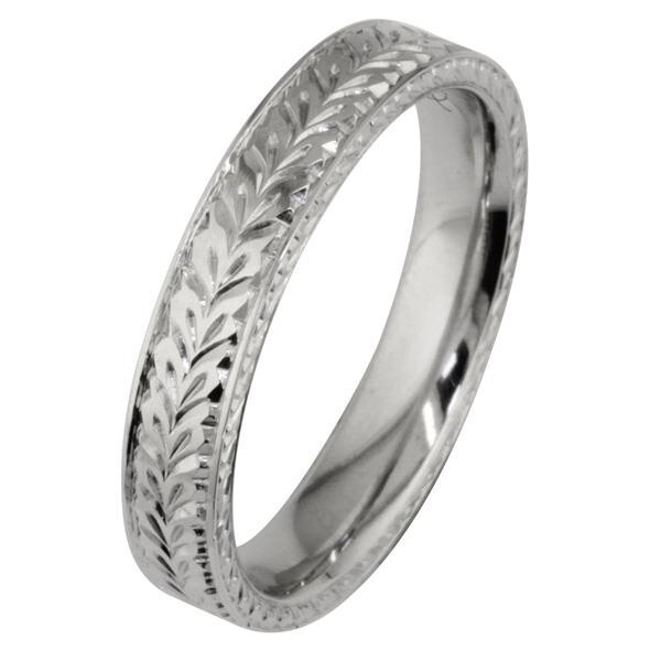4mm Patterned Men's Wedding Band in Platinum Wedding Ring from London ...