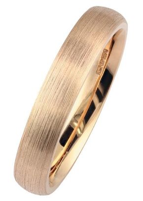 4mm Rose Gold D-Shape Wedding Ring, 1245