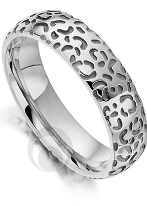 Big Cat Cheetah Platinum Wedding Ring, 1103