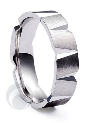 Modern Patterened Platinum Wedding Ring, 1103