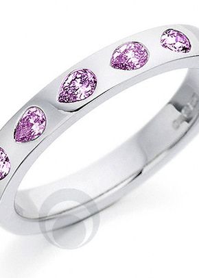 Pink Sapphire Platinum Wedding Ring, 1103