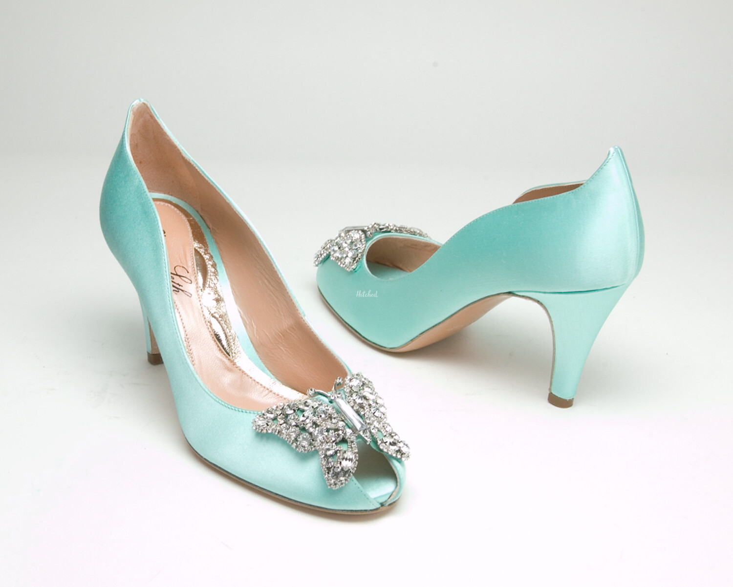 AS151 Farfalla Kitten Heel Tiffany Blue Wedding Shoes from Aruna Seth ...