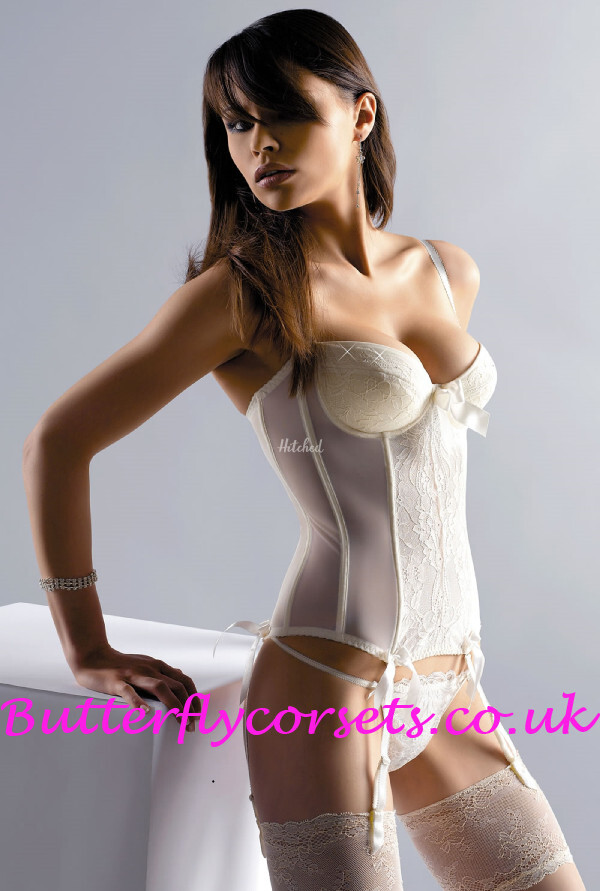 Bridal Basque/Corset and Thong Lingerie/Underwear Set Ivory/Cream Select  Size