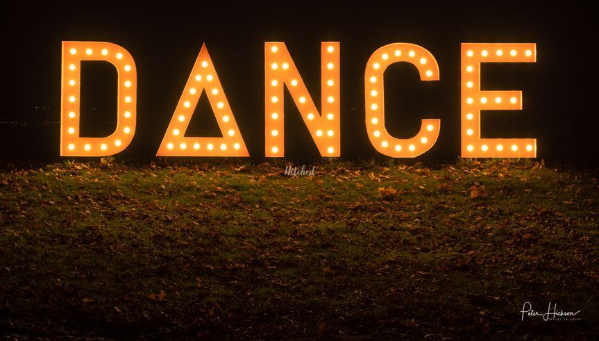 Light-up DANCE sign