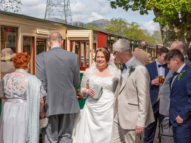 Simon and Clare's Wedding in Penrhyndeudreath, Gwynedd 62