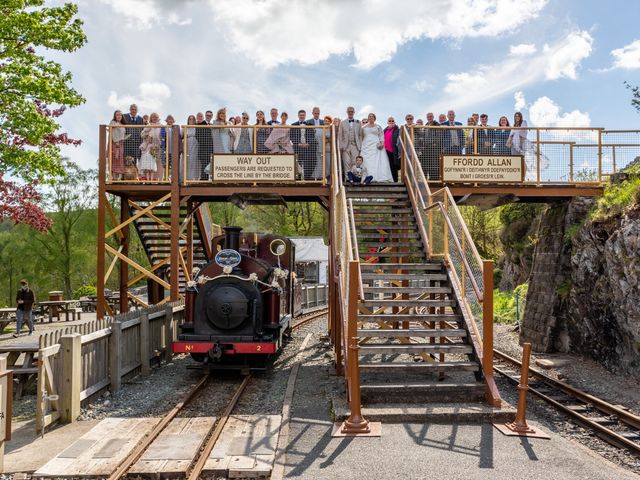 Simon and Clare's Wedding in Penrhyndeudreath, Gwynedd 69