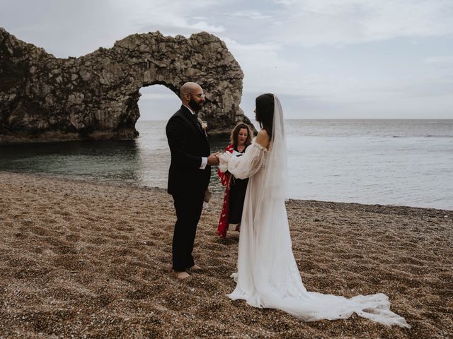 Nav and Zee&apos;s Wedding in Lulworth Cove, Dorset 18