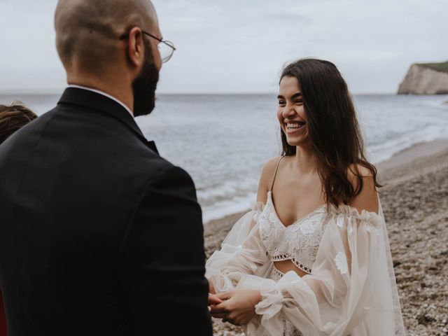 Nav and Zee&apos;s Wedding in Lulworth Cove, Dorset 20