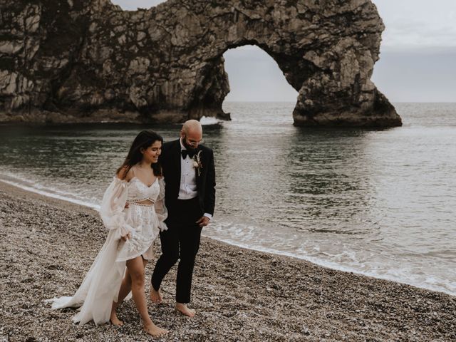 Nav and Zee&apos;s Wedding in Lulworth Cove, Dorset 37