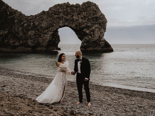 Nav and Zee&apos;s Wedding in Lulworth Cove, Dorset 38