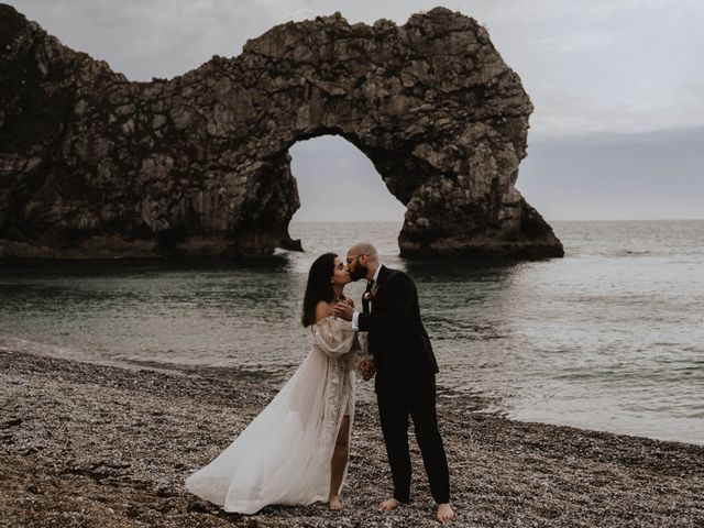 Nav and Zee&apos;s Wedding in Lulworth Cove, Dorset 1