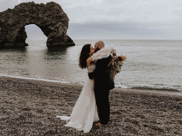 Nav and Zee&apos;s Wedding in Lulworth Cove, Dorset 42