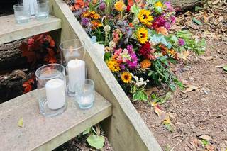 Flowers by Holly Tree - 7