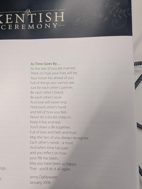 Kentish ceremony / Kent bride help please! Readings  1