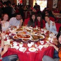 Minimal to no table decorations, and vegetarian help