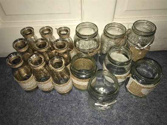 40 decorated glass jars for sale ? Notts/Derby collection