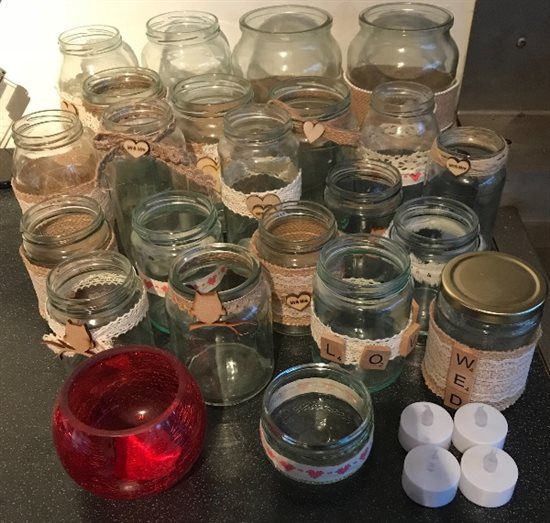 40 decorated glass jars for sale ? Notts/Derby collection