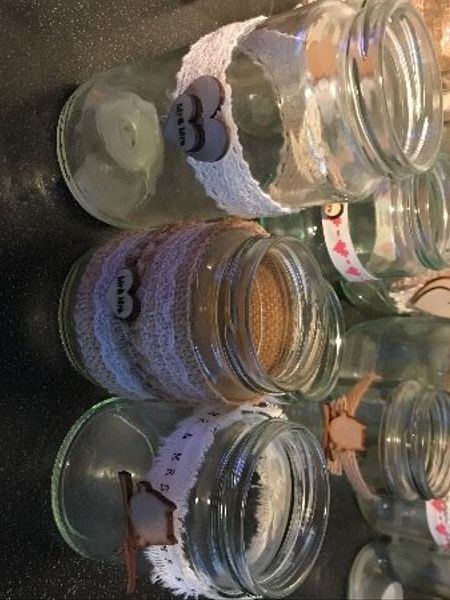 40 decorated glass jars for sale ? Notts/Derby collection