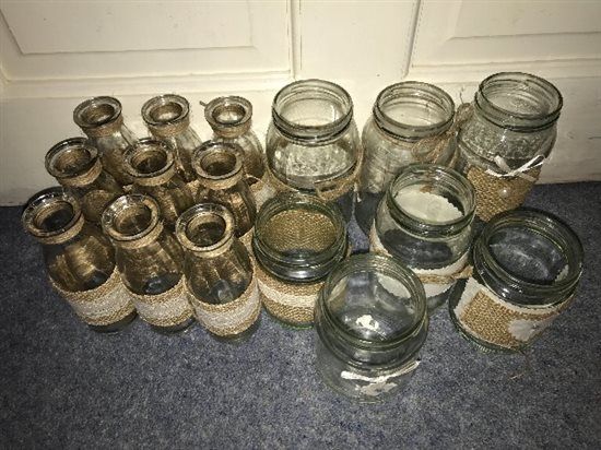 40 decorated glass jars for sale ? Notts/Derby collection