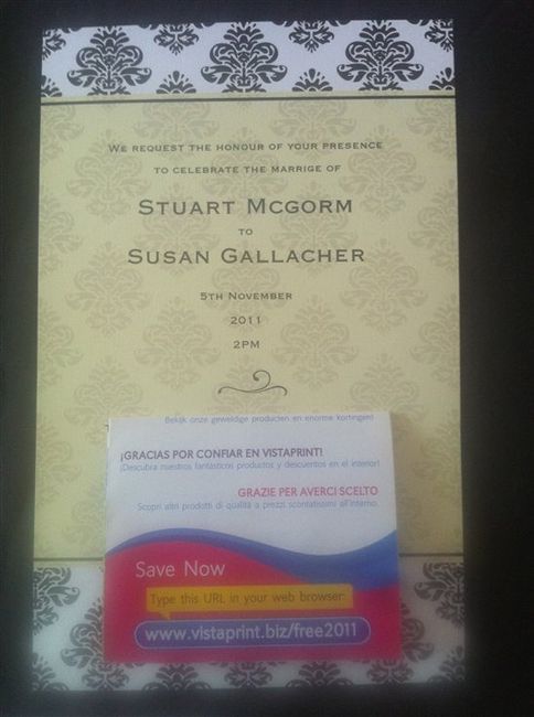 Re: Vistaprint Invitations - please flash/comment
