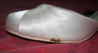 Ivory satin bridal shoes, Size 7 wide fit