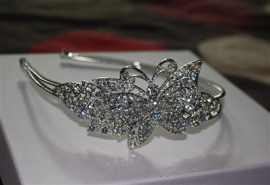 Beautiful butterfly headband/side tiara - new