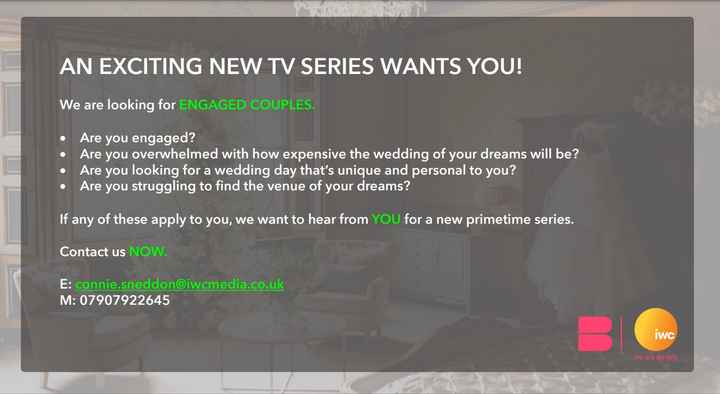 Engaged couples - an exciting new tv series wants you! - 1