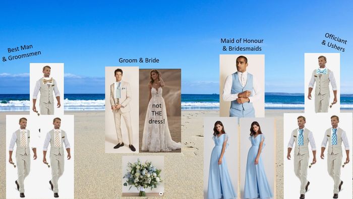 Any feedback/constructive criticism on my wedding party outfits moodboard? 2