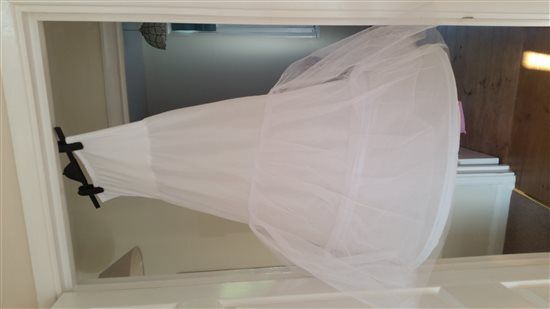 items for sale - pale blue bridesmaid dress, fishtail hoop, baskets, candle holders, chocolate mould