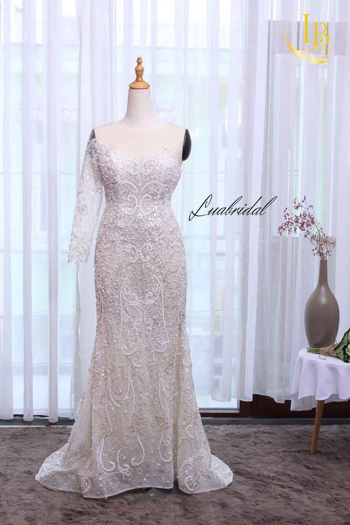 Lace mermaid wedding dress for sale - 7