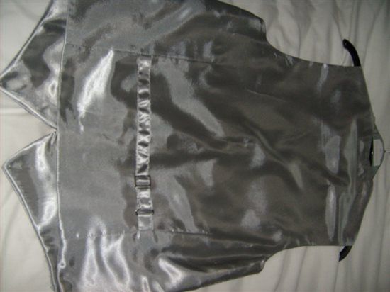 Silver Waist Coat and Cravat Wedding size small Moss Bros