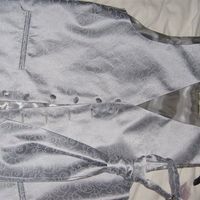 Silver Waist Coat and Cravat Wedding size small Moss Bros